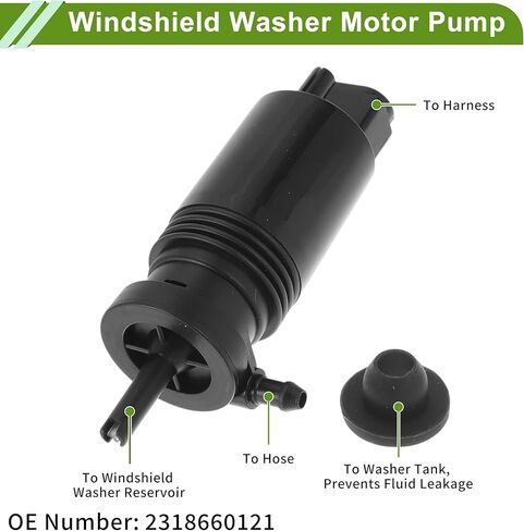ACROPIX Windshield Washer Pump with Grommet for Acura MDX 2014-2020 Front Washer Fluid Pump Windshield Wiper Pump No.2318660121 Black 1 Set in Saudi Arabia