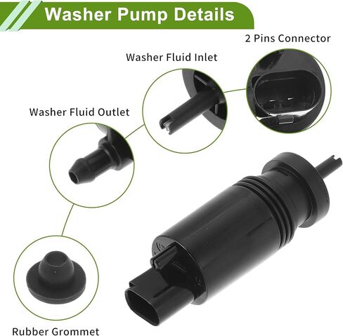 ACROPIX Windshield Washer Pump with Grommet for Acura MDX 2014-2020 Front Washer Fluid Pump Windshield Wiper Pump No.2318660121 Black 1 Set in Saudi Arabia