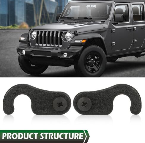 GRAND ORANGE 2pcs Taccom Sun Visor Clips Compatible with Jeep 2018 & Newer Jk, Jl, Jt Gladiator, Wrangler Black in Saudi Arabia