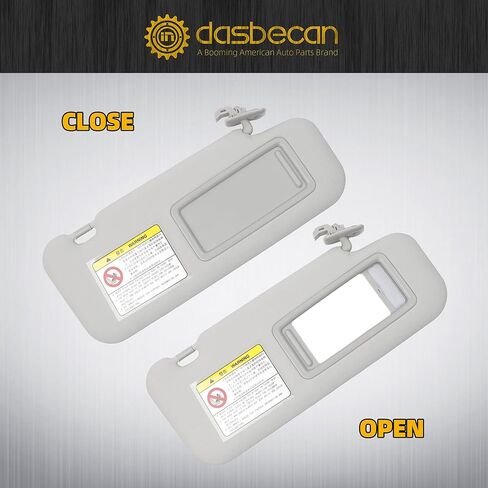 Dasbecan Gray Left Driver Side Sun Visor Replacement with Vanity Mirror Compatible with 2014 2015 2016 2017 2018 Mazda 3 Mazda 6 in Saudi Arabia