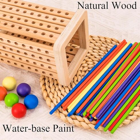 لعبة Pichoi Montessori Game الخشبية - لعبة سفر عائلية متعددة اللاعبين - لعبة المهارات الحركية التعليمية الدقيقة للرياضيات للأولاد والبنات من سن 3 إلى 8 سنوات، هدية مثالية للعطلات وأعياد الميلاد in Kuwait