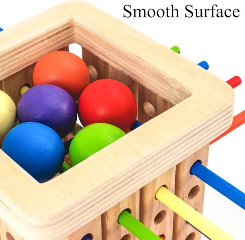 لعبة Pichoi Montessori Game الخشبية - لعبة سفر عائلية متعددة اللاعبين - لعبة المهارات الحركية التعليمية الدقيقة للرياضيات للأولاد والبنات من سن 3 إلى 8 سنوات، هدية مثالية للعطلات وأعياد الميلاد in Kuwait