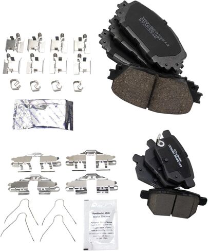 Front and Rear Brake Pad Set Ceramic Hardware Compatible with 2012-2018 Toyota Yaris in Saudi Arabia