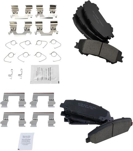 Front and Rear Brake Pad Set Ceramic Hardware Compatible with 2017-2021 Nissan Titan in Saudi Arabia