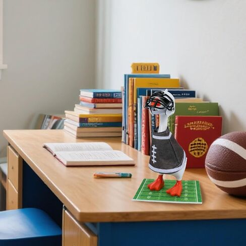 7 Inch Desk Goose Outfit Football Mini Goose Clothes & Football Headwear, Felt Magnetic Desktop Geese Costume, Funny Desk Geese Accessories for Football Fans, Office & Home Decor in Kuwait