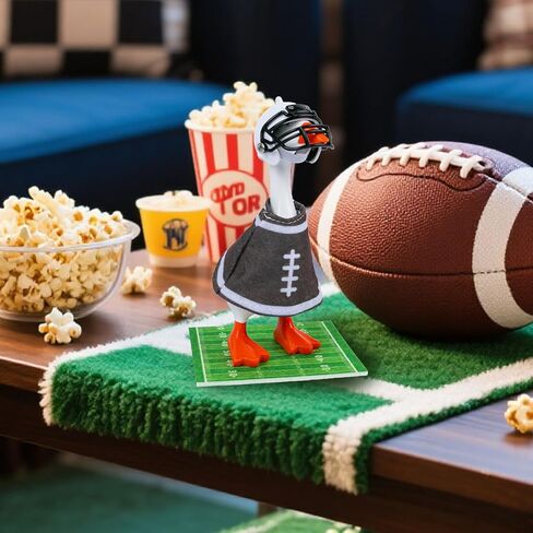 7 Inch Desk Goose Outfit Football Mini Goose Clothes & Football Headwear, Felt Magnetic Desktop Geese Costume, Funny Desk Geese Accessories for Football Fans, Office & Home Decor in Kuwait