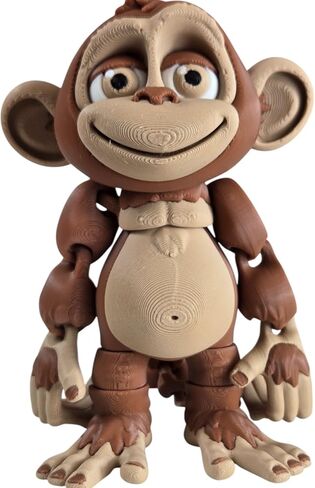 Articulated Monkey Figurine – Playful Desk Fidget for Teens & Adults – Stress Relief & Collectible – 3D Printed in Canada (White) in Saudi Arabia