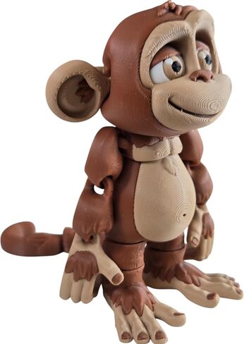 Articulated Monkey Figurine – Playful Desk Fidget for Teens & Adults – Stress Relief & Collectible – 3D Printed in Canada (White) in Saudi Arabia