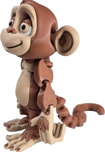 Articulated Monkey Figurine – Playful Desk Fidget for Teens & Adults – Stress Relief & Collectible – 3D Printed in Canada (White) in Saudi Arabia