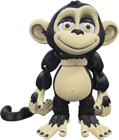 Articulated Monkey Figurine – Playful Desk Fidget for Teens & Adults – Stress Relief & Collectible – 3D Printed in Canada (White) in Saudi Arabia