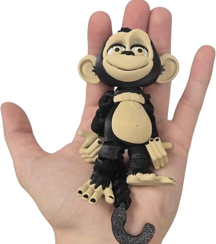 Articulated Monkey Figurine – Playful Desk Fidget for Teens & Adults – Stress Relief & Collectible – 3D Printed in Canada (White) in Saudi Arabia