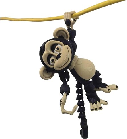 Articulated Monkey Figurine – Playful Desk Fidget for Teens & Adults – Stress Relief & Collectible – 3D Printed in Canada (White) in Saudi Arabia