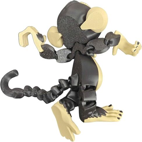 Articulated Monkey Figurine – Playful Desk Fidget for Teens & Adults – Stress Relief & Collectible – 3D Printed in Canada (White) in Saudi Arabia