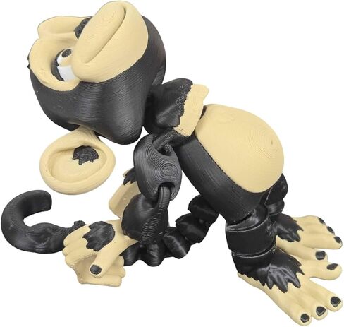 Articulated Monkey Figurine – Playful Desk Fidget for Teens & Adults – Stress Relief & Collectible – 3D Printed in Canada (White) in Saudi Arabia