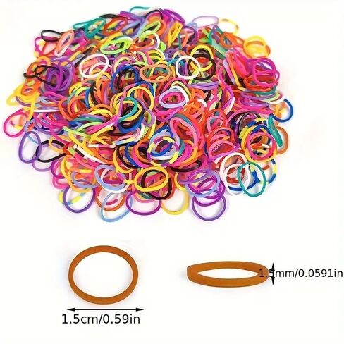 Rubber bands, small mini 6 colors, 500 pieces in a pack of 1.2 inches, perfect for creative production, office and home use in Saudi Arabia