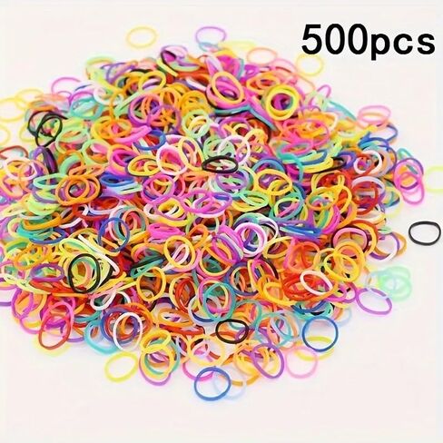 Rubber bands, small mini 6 colors, 500 pieces in a pack of 1.2 inches, perfect for creative production, office and home use in Saudi Arabia
