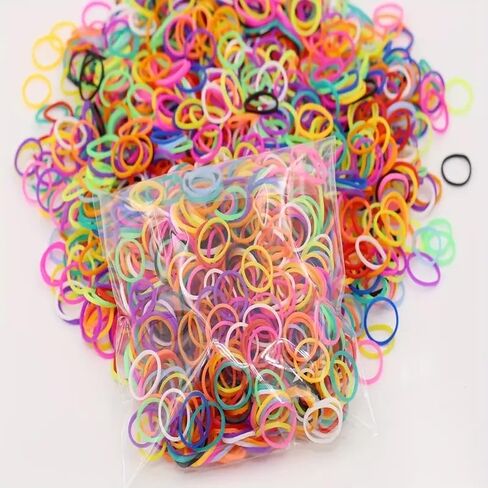 Rubber bands, small mini 6 colors, 500 pieces in a pack of 1.2 inches, perfect for creative production, office and home use in Saudi Arabia