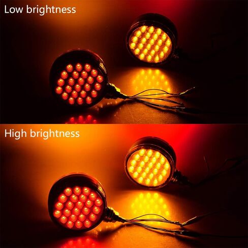 2X Double Face 48-LED Pedestal Stop Turn Signal Side Marker Lights + 2X Oval 22-LED Brake Stop Tail Lamps Grommet Plug Compatible with Truck Trailer Kenworth Peterbilt Freightliner Mack Western Star in Saudi Arabia
