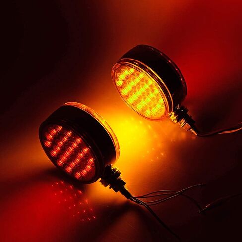 2X Double Face 48-LED Pedestal Stop Turn Signal Side Marker Lights + 2X Oval 22-LED Brake Stop Tail Lamps Grommet Plug Compatible with Truck Trailer Kenworth Peterbilt Freightliner Mack Western Star in Saudi Arabia