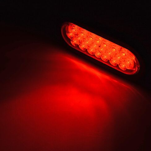2X Double Face 48-LED Pedestal Stop Turn Signal Side Marker Lights + 2X Oval 22-LED Brake Stop Tail Lamps Grommet Plug Compatible with Truck Trailer Kenworth Peterbilt Freightliner Mack Western Star in Saudi Arabia