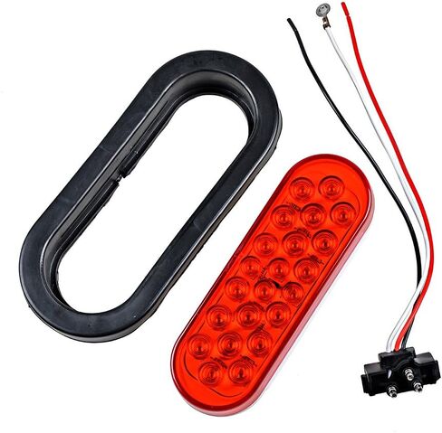 2X Double Face 48-LED Pedestal Stop Turn Signal Side Marker Lights + 2X Oval 22-LED Brake Stop Tail Lamps Grommet Plug Compatible with Truck Trailer Kenworth Peterbilt Freightliner Mack Western Star in Saudi Arabia