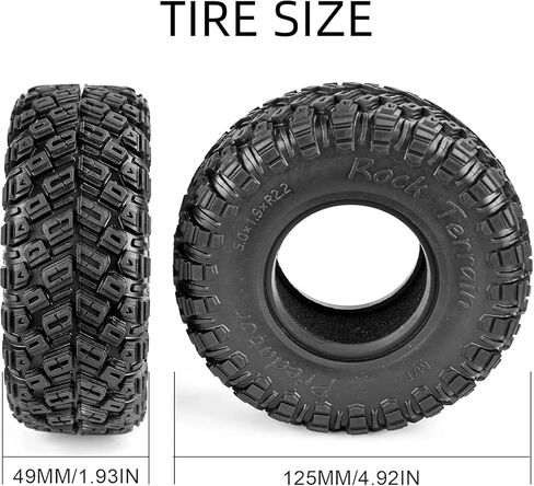 إطارات 2.2 RC الزاحفة 4 قطع من المطاط الناعم لجميع التضاريس، ارتفاع 125 مم، تناسب TRX4 Sport، Redcat Everest 10، Axial SCX10 Capra 4WS RBX10 Ryft، إطارات RC للطرق الوعرة مع حشوات من الفوم in Kuwait