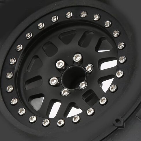 2PCS RC Crawler Rubber Tires with Metal Rim Replacement forCapra 1.9UTB AXI03004 RBX10 Ryft 90048 RR10 RC Crawler Upgrade Parts (Silver) in Saudi Arabia