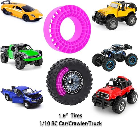 4pcs Silicone Insert Foam 1.9inch Wheel Tires Silicone Rubber Tire Waterproof Inserts Fit for RC Crawler (Blue) in Saudi Arabia