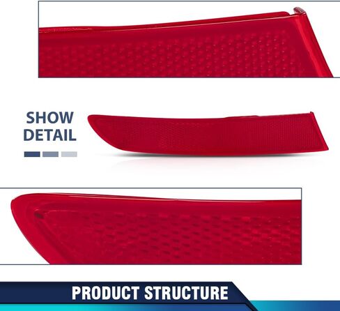 PIT66 Rear Bumper Reflector Left Driver Side Compatible with BMW F25 X3 Series sDrive28i xDrive28d xDrive28i xDrive35i 2015-2017 63257352209, 63 25 7 352 209 Red Len in Saudi Arabia