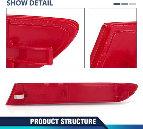 PIT66 Rear Bumper Reflector Left Driver Side Compatible with BMW F25 X3 Series sDrive28i xDrive28d xDrive28i xDrive35i 2015-2017 63257352209, 63 25 7 352 209 Red Len in Saudi Arabia