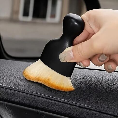 1PC Ultra - Soft Car Cleaning Brush for Interior Care, Black in Saudi Arabia