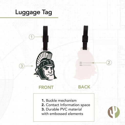 Desert Cactus Michigan State University Luggage Tag Spartans MSU Tags Bag (PVC Luggage Tag - Design B) in Kuwait