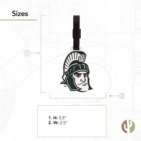 Desert Cactus Michigan State University Luggage Tag Spartans MSU Tags Bag (PVC Luggage Tag - Design B) in Kuwait