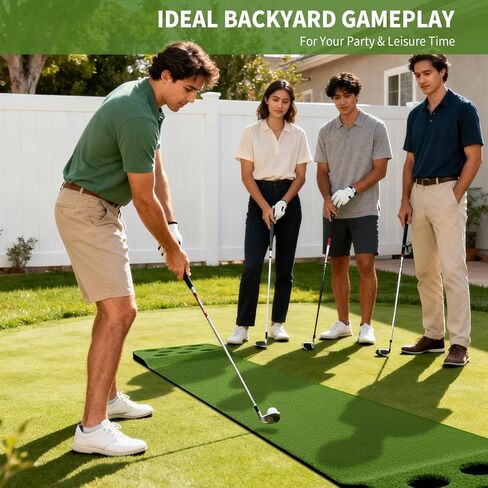 Wekin Golf Pong Game Set, Golf Putting Green Mat with 2 Putters, 2 Golf Balls,12 Hole Covers, Golf Training Mat for Indoor&Outdoor Party Game, Great Gifts for Men in Kuwait