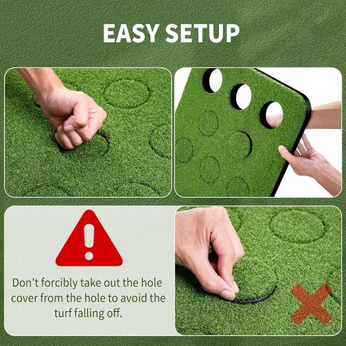 Wekin Golf Pong Game Set, Golf Putting Green Mat with 2 Putters, 2 Golf Balls,12 Hole Covers, Golf Training Mat for Indoor&Outdoor Party Game, Great Gifts for Men in Kuwait
