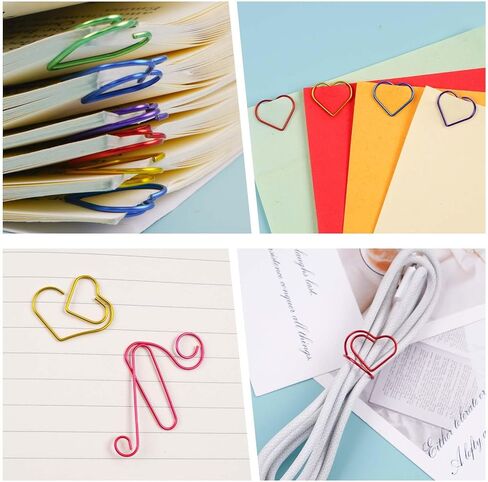30 Pcs Heart Paper Clips Colorful Bookmarks Clips Cute Mini Papers Clamp for Document Note Decoration Organizing, Office and Personal Use (Colorful) in Saudi Arabia
