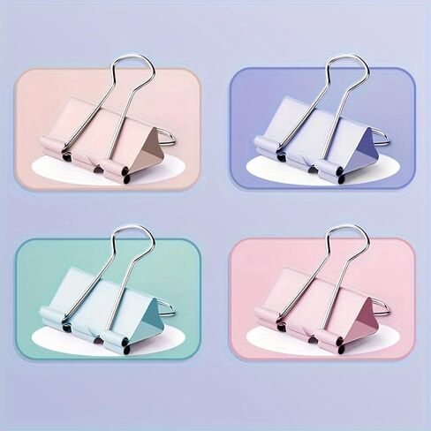 40Pcs Binder Clips Organize The Paper Binder Clips Paper Clamps School and Home Desk Supplies Office Document Clips Non-Slip Metal Clamps for Files Colorful in Saudi Arabia