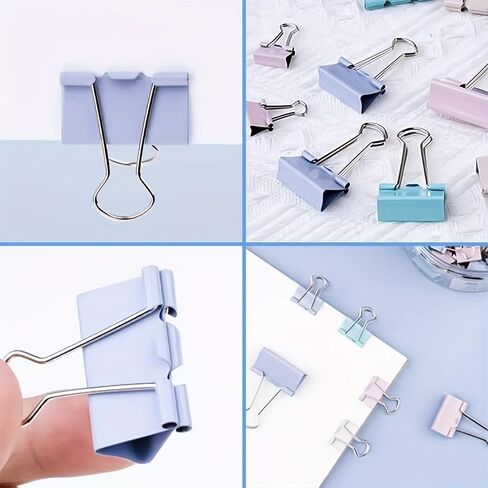 40Pcs Binder Clips Organize The Paper Binder Clips Paper Clamps School and Home Desk Supplies Office Document Clips Non-Slip Metal Clamps for Files Colorful in Saudi Arabia
