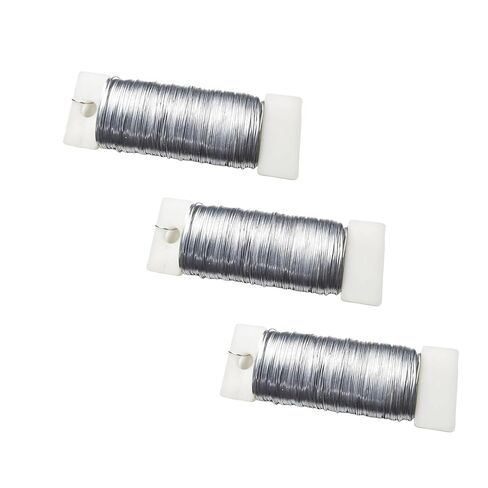3 Pack 22 Gauge 114 Yards Flexible Floral Wire for Flower Arrangement, Garland, Wreaths, Jewelry Craft(Silver, Black, Green) in Kuwait