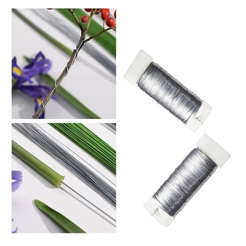 3 Pack 22 Gauge 114 Yards Flexible Floral Wire for Flower Arrangement, Garland, Wreaths, Jewelry Craft(Silver, Black, Green) in Kuwait