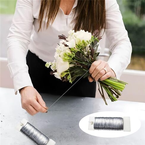 3 Pack 22 Gauge 114 Yards Flexible Floral Wire for Flower Arrangement, Garland, Wreaths, Jewelry Craft(Silver, Black, Green) in Kuwait