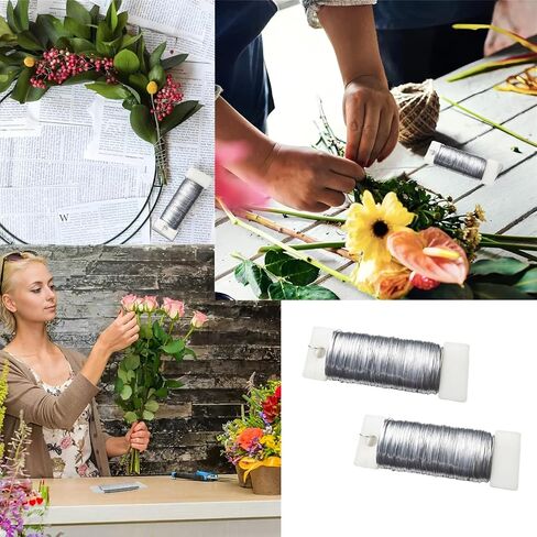 3 Pack 22 Gauge 114 Yards Flexible Floral Wire for Flower Arrangement, Garland, Wreaths, Jewelry Craft(Silver, Black, Green) in Kuwait
