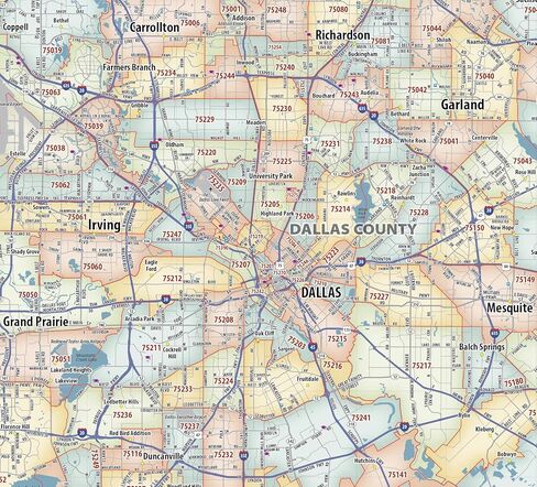 Generic Dallas - خريطة مغلفة بالرمز البريدي Fort Worth TX (48' x 36') in Saudi Arabia
