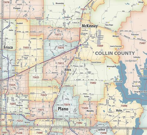 Generic Dallas - خريطة مغلفة بالرمز البريدي Fort Worth TX (48' x 36') in Saudi Arabia