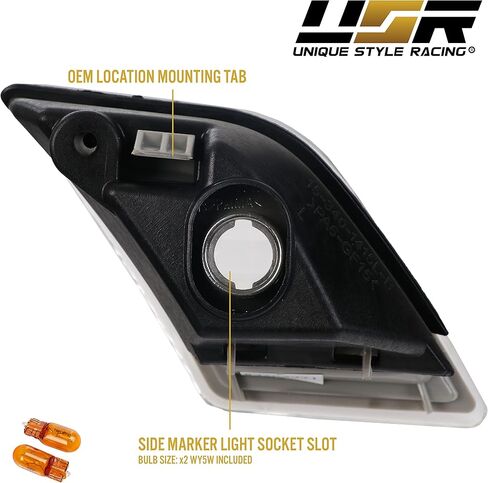 USR 08-11 W204 ضوء لوحة الترخيص - زوج مصابيح اللوحات الخلفية (يسار + يمين) - متوافق مع 2008-2011 Mercedes Benz C-Class جميع الموديلات/الزخارف + W216 / W212 / W221 (أضواء LED بيضاء 6000K) in Kuwait
