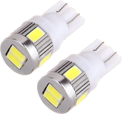 Cciyu 194 مصابيح LED ساطعة للغاية T10-6-5730-SMD ضوء مصباح لوحة ترخيص ضوء مصباح إسفين T10 168 2825 W5W حزمة بيضاء من 2 in Saudi Arabia
