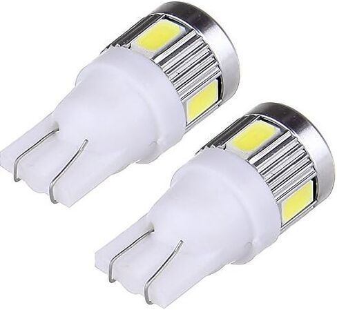 Cciyu 194 مصابيح LED ساطعة للغاية T10-6-5730-SMD ضوء مصباح لوحة ترخيص ضوء مصباح إسفين T10 168 2825 W5W حزمة بيضاء من 2 in Saudi Arabia