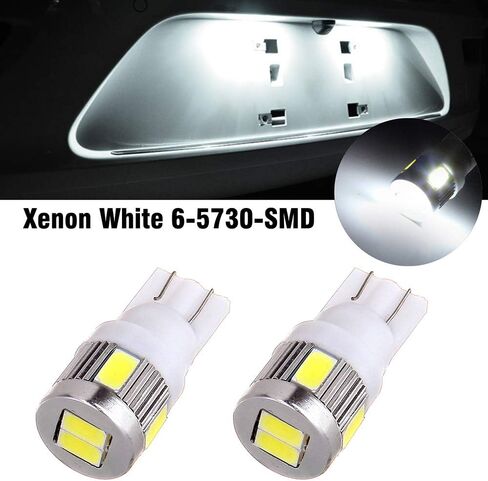 Cciyu 194 مصابيح LED ساطعة للغاية T10-6-5730-SMD ضوء مصباح لوحة ترخيص ضوء مصباح إسفين T10 168 2825 W5W حزمة بيضاء من 2 in Saudi Arabia