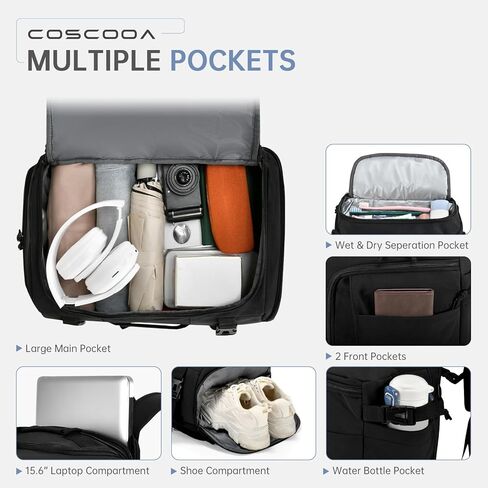 40x30x20cm Travel Bag, Expandable Carry on Backpack 30-35L, 40x30x25cm Personal Item Bag,15.6inch Laptop Backpack with Shoe Compartment and Wet Pockets,Mochila de Viaje in Saudi Arabia