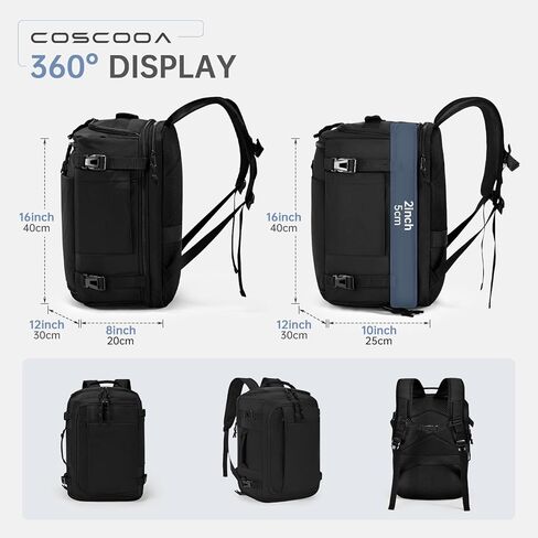 40x30x20cm Travel Bag, Expandable Carry on Backpack 30-35L, 40x30x25cm Personal Item Bag,15.6inch Laptop Backpack with Shoe Compartment and Wet Pockets,Mochila de Viaje in Saudi Arabia